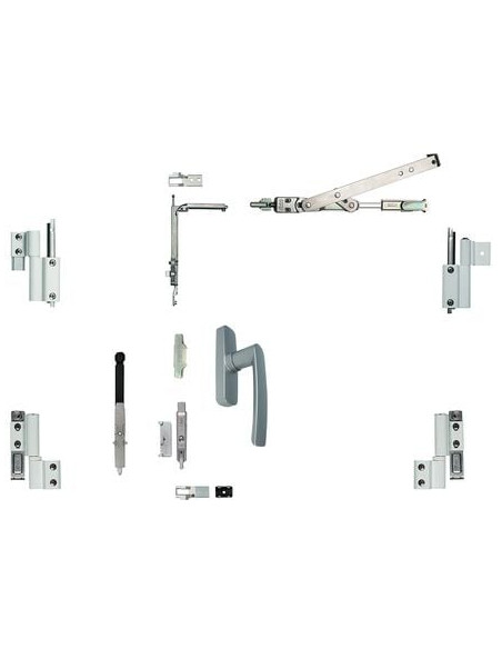 Kit ferrage GALICUBE 150 kg GEA 2 vantaux - compas court - FAPIM