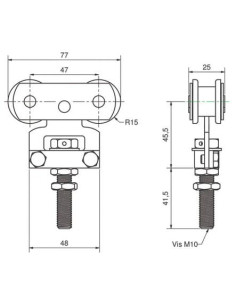 Monture à galet force 40 kg MANTION