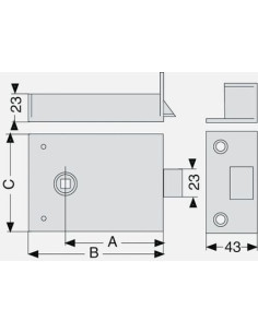Serrure horizontale Bec-de-cane - JPM 2