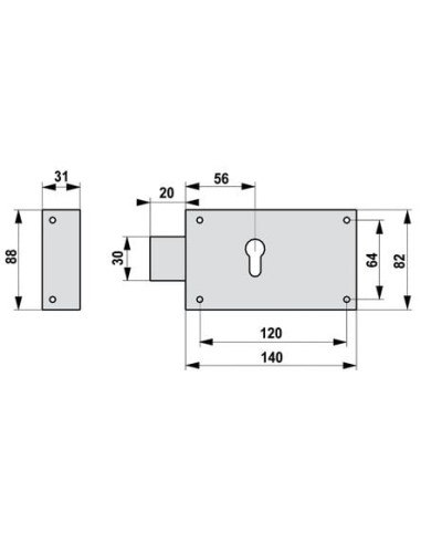 Serrure pêne dormant pour cylindre européen...