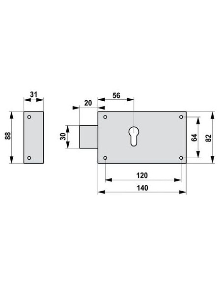 Serrure pêne dormant pour cylindre européen THIRARD