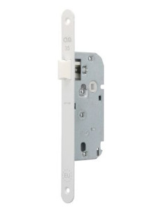Serrure économique axe 40 mm pêne polymère Laqué blanc -...