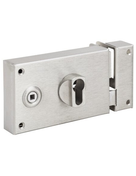 Serrure de grille horizontale à cylindre européen À fouillot - TECHPRO