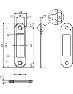 Gâche magnétique pour serrure Polaris Têtière pour gâche... 2