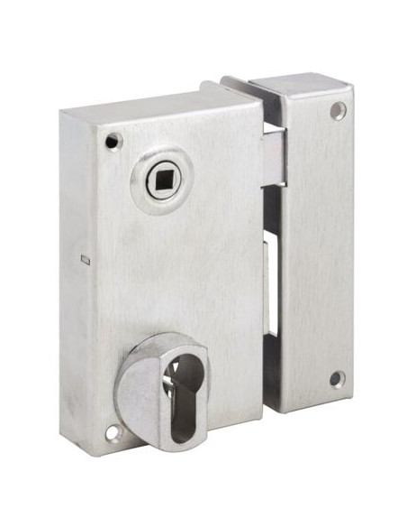 Serrure de grille verticale à cylindre européen À fouillot - TECHPRO