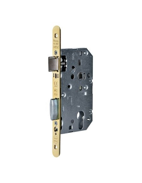 Serrure série D 450 CFPF têtière laitonnée Pêne dormant demi-tour Clé I D 455 LT - VACHETTE