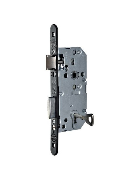 Serrure série D 450 CFPF têtière acier noir Pêne dormant seul D 454 VR - VACHETTE