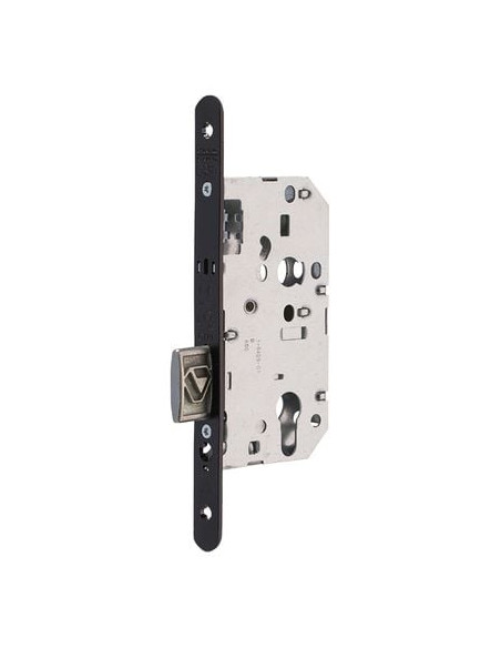 Serrure série D 450 CFPF têtière acier noir Pêne dormant seul D 454 VR - VACHETTE