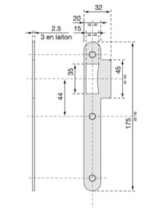 Gâche plate pour serrure D 450 inox 2