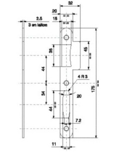 Gâche pour serrure D 45 VACHETTE