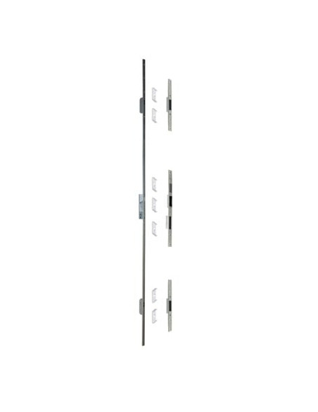 Pack complet serrure têtière U + gâche plate à relevage de béquille et réducteur 31 à 24 mm TECHPRO