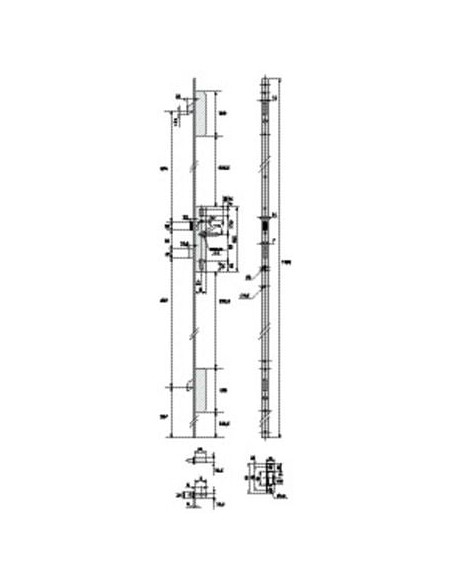 Serrure 3 points à relevage de béquille 6570 pêne perroquet Têtière inox U 24 x 6 - STREMLER