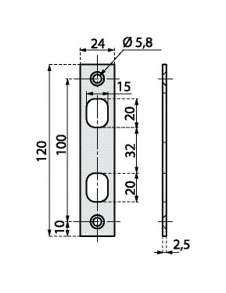 Jeu de 2 gâches hautes et basses 2843/00/0 - STREMLER