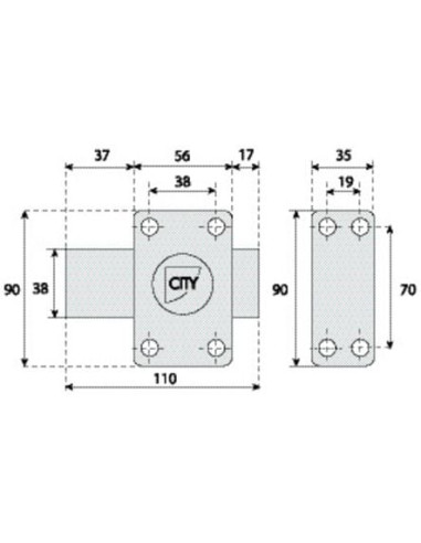 Verrou CITY ISR6 Bronze sur numéro stock 1 -...