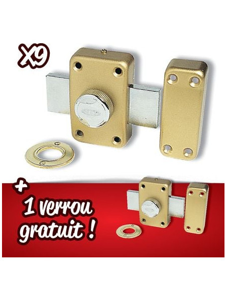 Lot verrous city 25 à bouton 9 + 1 gratuit ISEO