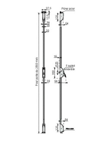 Crémone pompier SAFE PAD 733 VACHETTE