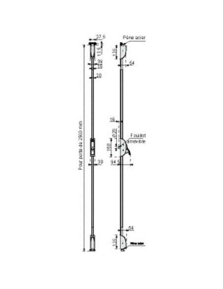 Crémone pompier SAFE PAD 733 VACHETTE