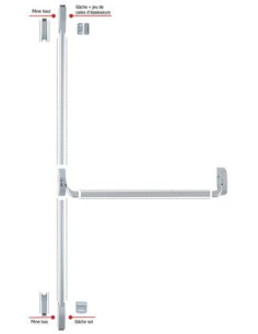 Serrure anti-panique Barre non coupe-feu ISEO Kit 1 point... 2