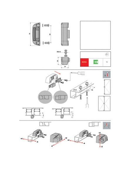 Gâche réglable porte 1 ou 2 vantaux 8525A FAPIM