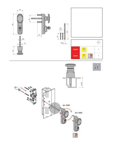 Module demi-ensemble extérieur à bouton 8585A...