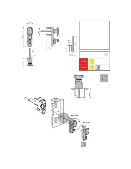 Module demi-ensemble extérieur à bouton 8585A FAPIM