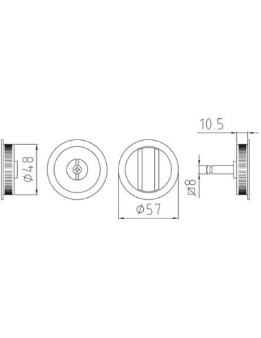 Set serrure avec poignée cuvette ronde