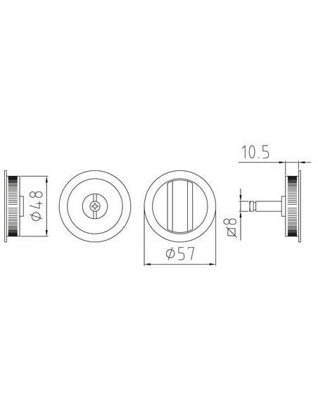 Set serrure avec poignée cuvette ronde