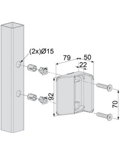 Gâche polyamide noir pour portillon LOCINOX 2
