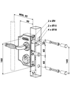 Serrure de portail style fer forgé LOCINOX 2