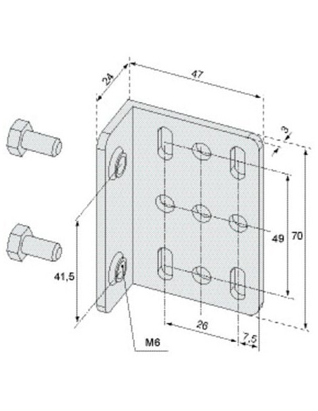 Équerre de gâche pour serrure de porte de garage TIRARD