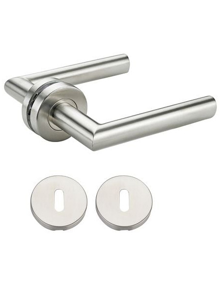 Ensemble inox sur rosace SJ37 Finition inox brossé - OPENLINE