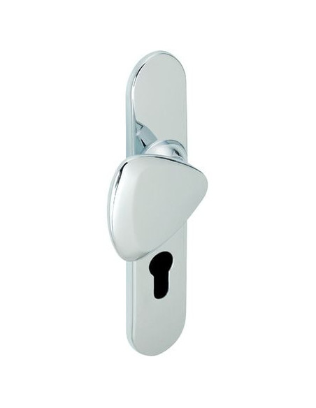 Béquille porte sur grande plaque Finition chromé velours - VACHETTE