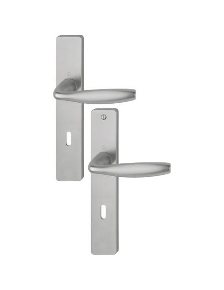 Béquilles pour porte battante sur grande plaque carrée Finition Inox coloris F9 - HOPPE
