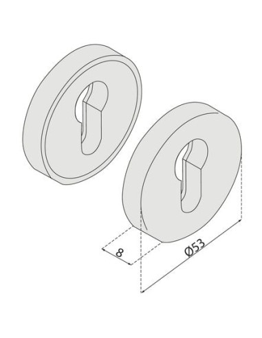 Rosace pour porte ronde inox EST NORMBAU ALLEGION