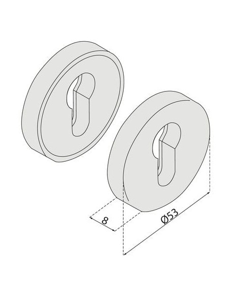 Rosace pour porte ronde inox EST NORMBAU ALLEGION