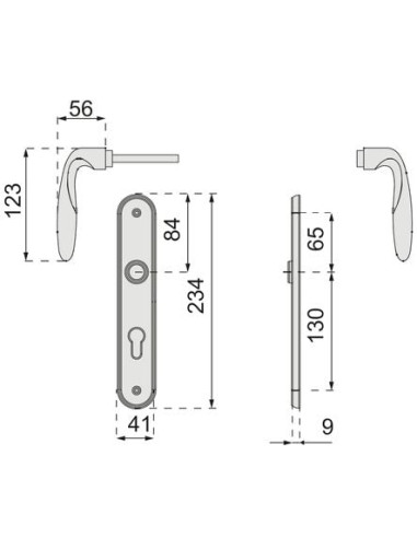 Ensemble laiton Tokyo sur grande plaque HOPPE