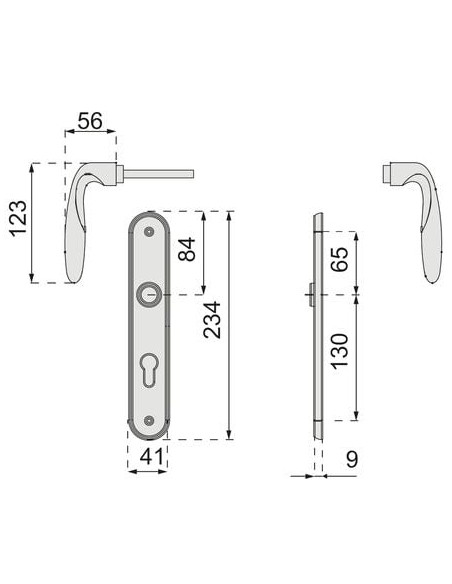 Ensemble laiton Tokyo sur grande plaque HOPPE