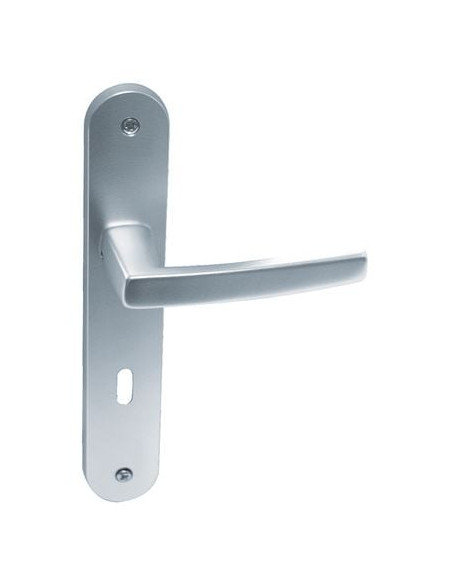 Poignée porte sur petite plaque Minéral Finition aspect inox - OPENLINE