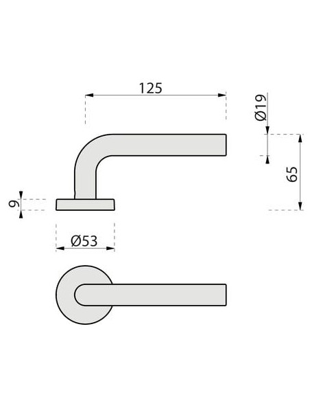 Béquille double inox sur rosace ligne LC Modèle LC1 - VACHETTE