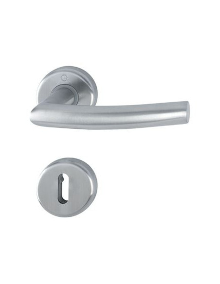 Ensemble inox Alta sur rosace Finition inox mat F69 - HOPPE
