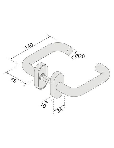 Béquille double inox sur rosace ovale EST Modèle EST ZG 21 - NORMBAU ALLEGION