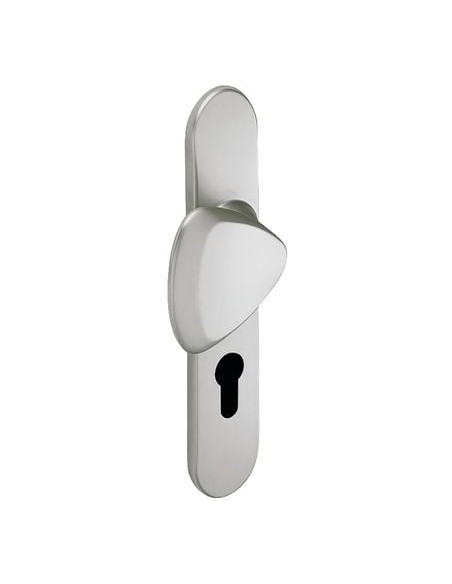 Poignée de porte grande plaque chromé velours Twist - VACHETTE