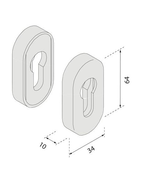 Rosace ovale inox NORMBAU ALLEGION