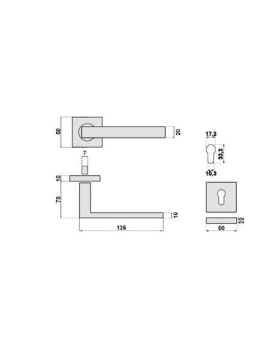 Ensemble inox sur rosace MD45 OPENLINE