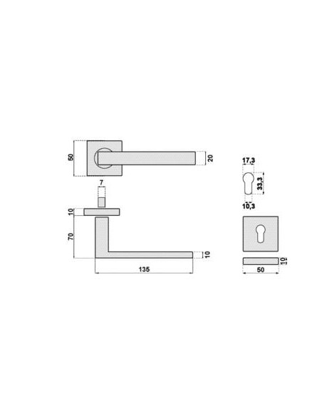 Ensemble inox sur rosace MD45 OPENLINE