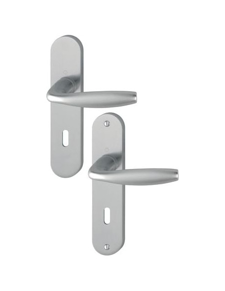 Ensemble New York sur petite plaque Finition inox coloris F9 - HOPPE
