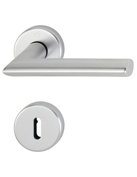 Ensemble Stockholm sur rosace Finition argent coloris F1 - HOPPE