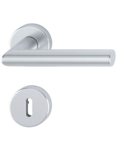 Ensemble Amsterdam sur rosace Finition argent coloris F1 - HOPPE