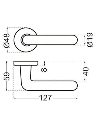Béquille double Golf 1322 Finition argent -...