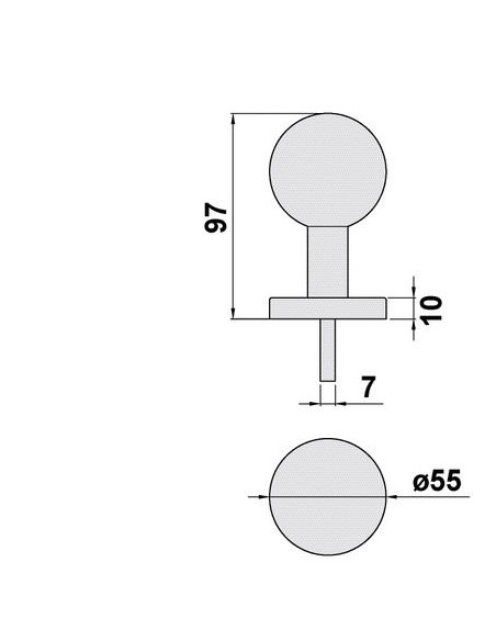 Bouton double tournant Inox série L Modèle L 55